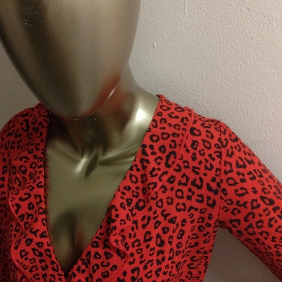 Dividcd leopard print red Cross vest short set jumpsuit size small - Picture 9 of 15